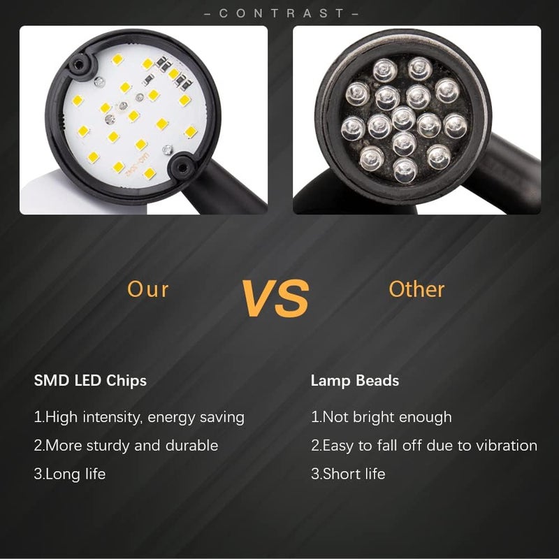 KICRY SMD LED Bullet Turn Signals Motorcycle Amber Front Rear Blinker Grill Indicator Universal Compatible for Honda Yamaha Suzuki Kawasaki Harley Chopper Bobber Dyna(Black-Amber) - Image 3